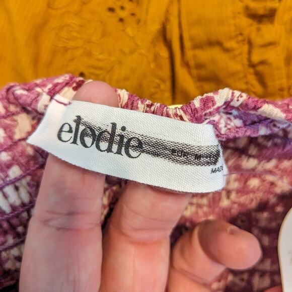 NWT Elodie Berry Comb Cropped Tie Front Blouse Size M - Picture 6 of 8